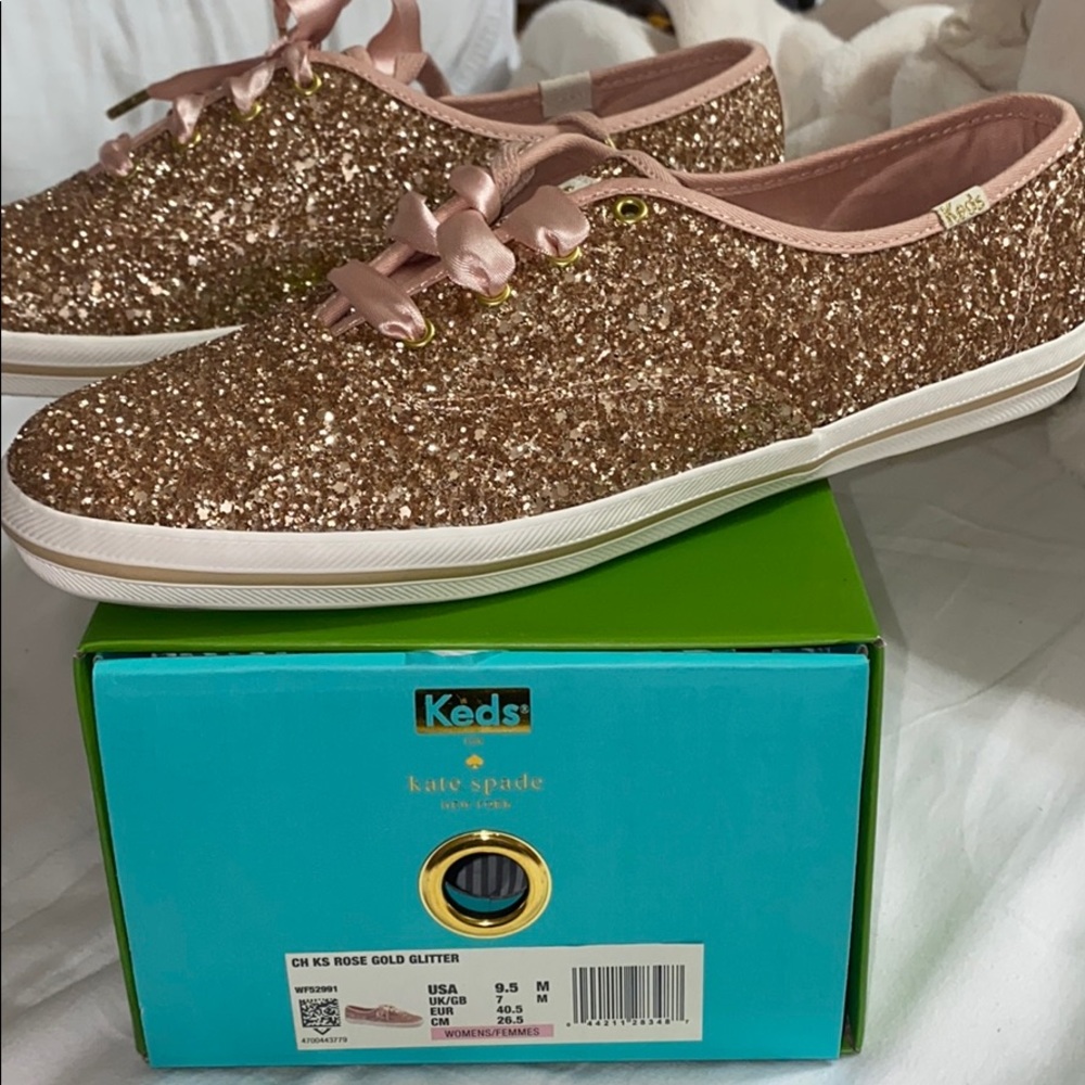 Keds x Kate Spade Glitter Dipped Rose Gold sneaker